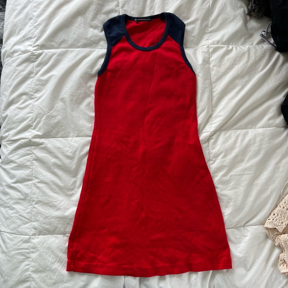 Brandy Melville Red Mini Baseball Dress